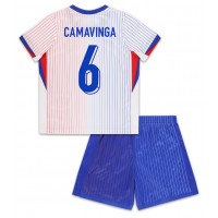 Ranska Eduardo Camavinga #6 Vieras Peliasu Lasten EM-Kisat 2024 Lyhythihainen (+ Lyhyet housut)